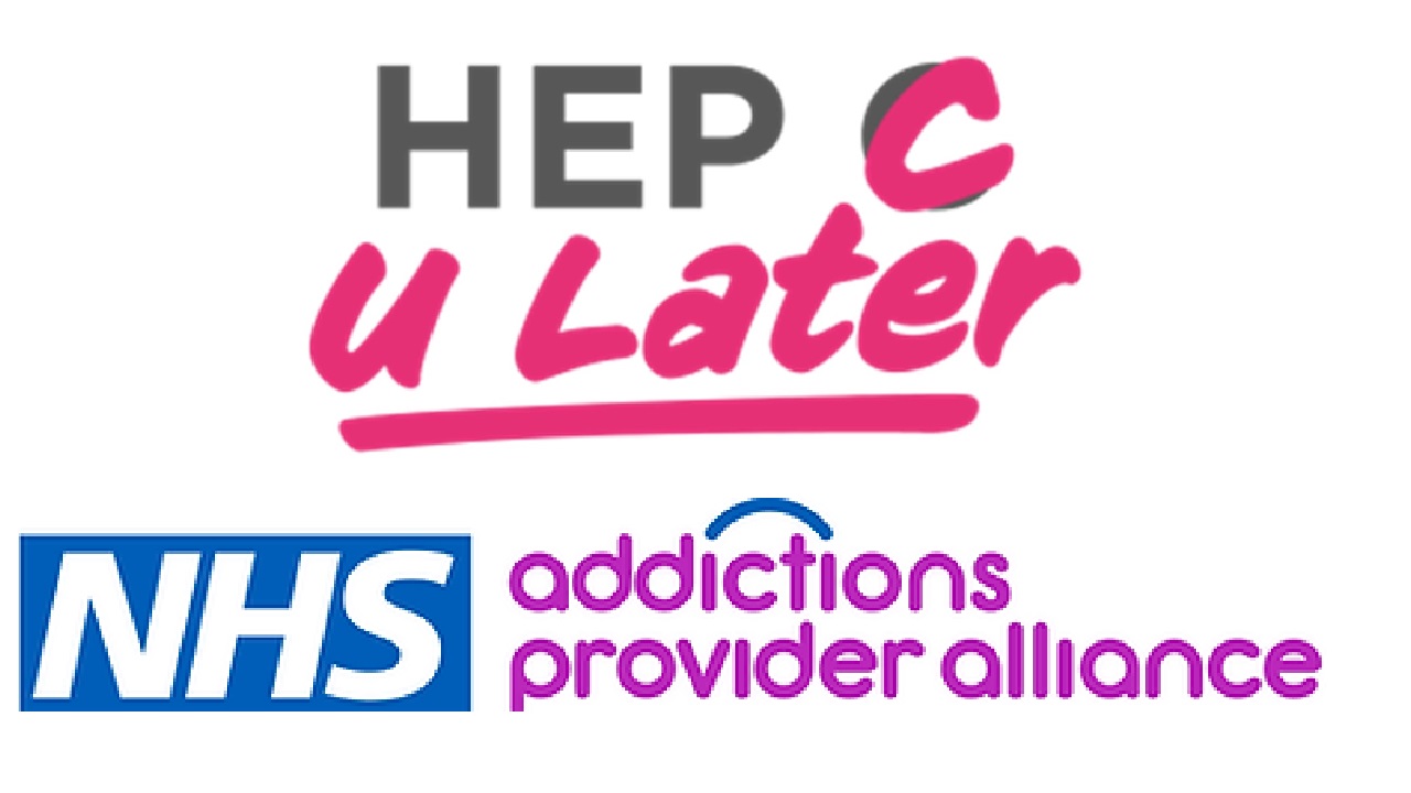 Hep C U pronounced ‘see you’ later and NHS Addictions Provider Alliance logo